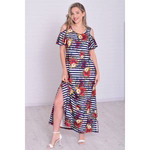 Платье женское 4114в масло (р-ры: 46-56) синий Платье женское 4114в масло (р-ры: 46-56) синий