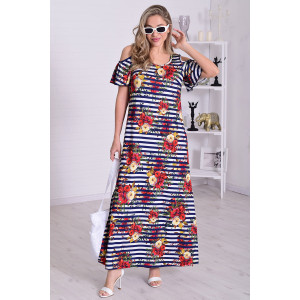 Платье женское 4114в масло (р-ры: 46-56) синий Платье женское 4114в масло (р-ры: 46-56) синий