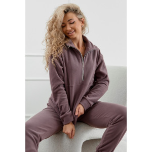 Костюм двойка женский М-973 флис (р-ры: 44-58) дымка