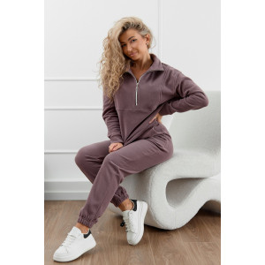 Костюм двойка женский М-973 флис (р-ры: 44-58) дымка