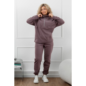 Костюм двойка женский М-973 флис (р-ры: 44-58) дымка