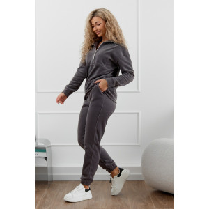 Костюм двойка женский М-973 флис (р-ры: 44-58) графит