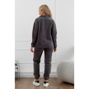 Костюм двойка женский М-973 флис (р-ры: 44-58) графит