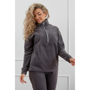 Костюм двойка женский М-973 флис (р-ры: 44-58) графит