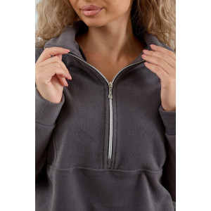 Костюм двойка женский М-973 флис (р-ры: 44-58) графит