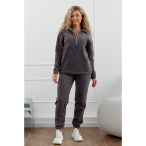 Костюм двойка женский М-973 флис (р-ры: 44-58) графит