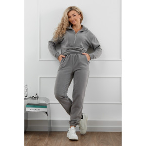 Костюм двойка женский М-973 флис (р-ры: 44-58) серый