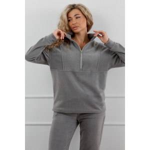 Костюм двойка женский М-973 флис (р-ры: 44-58) серый