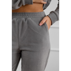 Костюм двойка женский М-973 флис (р-ры: 44-58) серый