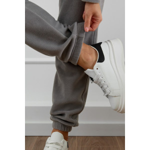 Костюм двойка женский М-973 флис (р-ры: 44-58) серый