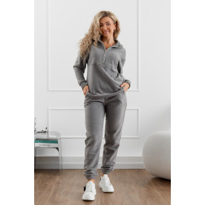 Костюм двойка женский М-973 флис (р-ры: 44-58) серый