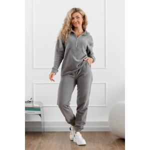 Костюм двойка женский М-973 флис (р-ры: 44-58) серый