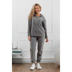 Костюм двойка женский М-973 флис (р-ры: 44-58) серый