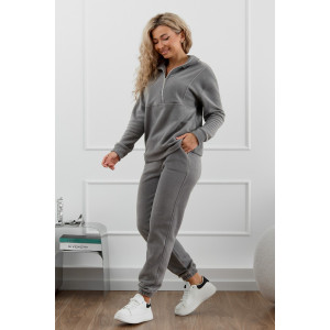 Костюм двойка женский М-973 флис (р-ры: 44-58) серый