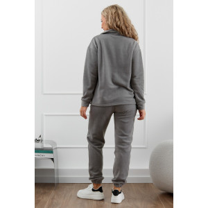 Костюм двойка женский М-973 флис (р-ры: 44-58) серый