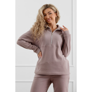 Костюм двойка женский М-973 флис (р-ры: 44-58) какао