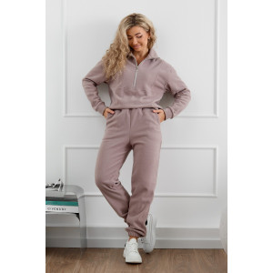 Костюм двойка женский М-973 флис (р-ры: 44-58) какао