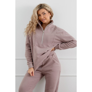 Костюм двойка женский М-973 флис (р-ры: 44-58) какао