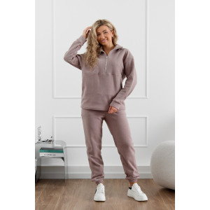 Костюм двойка женский М-973 флис (р-ры: 44-58) какао