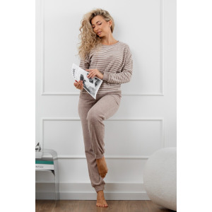 Костюм двойка женский М-1009 махра (р-ры: 44-58) кофе