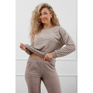 Костюм двойка женский М-1009 махра (р-ры: 44-58) кофе