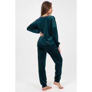 Костюм двойка женский М-970 велюр (р-ры: 44-58) петроль