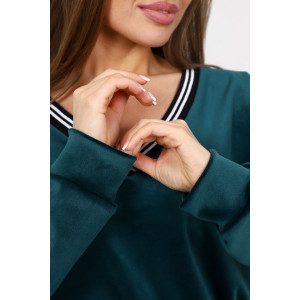 Костюм двойка женский М-970 велюр (р-ры: 44-58) петроль