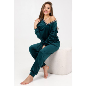 Костюм двойка женский М-970 велюр (р-ры: 44-58) петроль