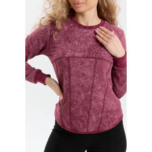 Толстовка женская ТЖ-17 футер варёнка (р-ры: 44-54) марсала