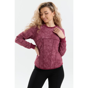 Толстовка женская ТЖ-17 футер варёнка (р-ры: 44-54) марсала