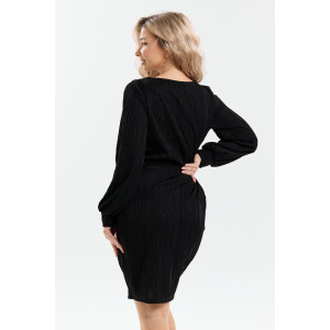 Платье женское П-050 гофре-жаккард (р-ры: 46-56) черный