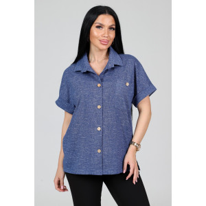 Рубашка-жакет женская "Лён" ЖК-62-РУБ кулирка (р-ры: 48-58) джинс