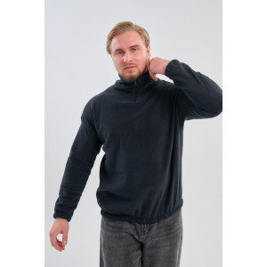 Толстовка мужская №88525 флис (р-ры: 42-56) черный