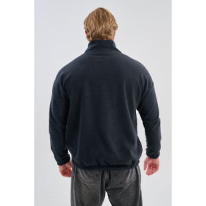 Толстовка мужская №88525 флис (р-ры: 42-56) черный