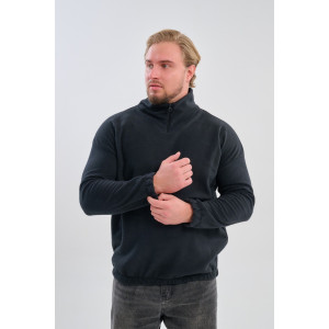 Толстовка мужская №88525 флис (р-ры: 42-56) черный