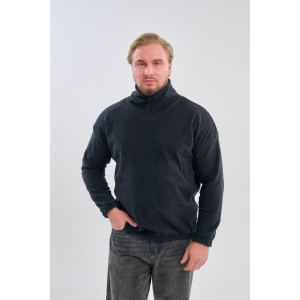 Толстовка мужская №88525 флис (р-ры: 42-56) черный