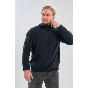 Толстовка мужская №88525 флис (р-ры: 42-56) черный