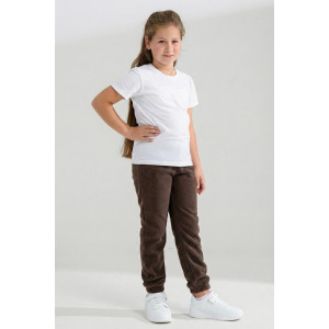 Брюки детские №7493 флис (р-ры: 28-40) коричневый