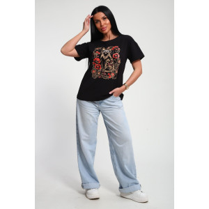 Футболка женская №85656 кулирка (р-ры: 46-56) черный