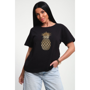 Футболка женская №85655 кулирка (р-ры: 46-56) черный