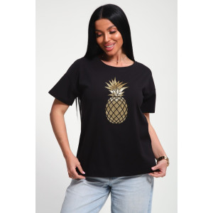 Футболка женская №85655 кулирка (р-ры: 46-56) черный