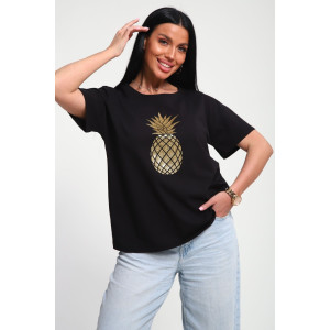 Футболка женская №85655 кулирка (р-ры: 46-56) черный