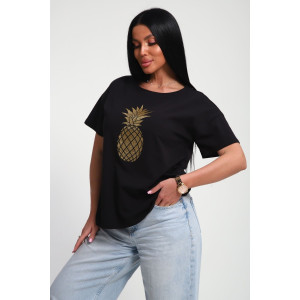 Футболка женская №85655 кулирка (р-ры: 46-56) черный