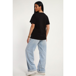 Футболка женская №85652 кулирка (р-ры: 46-56) черный