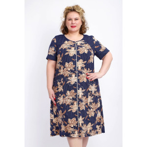 Халат женский №004 кулирка (р-ры: 56-74) лилии