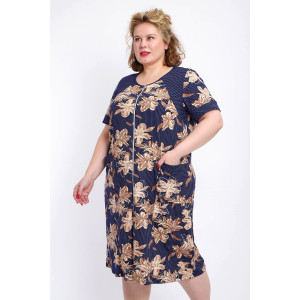 Халат женский №004 кулирка (р-ры: 56-74) лилии