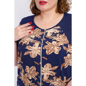 Халат женский №004 кулирка (р-ры: 56-74) лилии