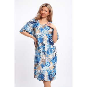 Платье женское №51206 кулирка (р-ры: 54-66) голубой