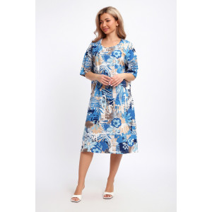 Платье женское №51206 кулирка (р-ры: 54-66) голубой