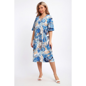 Платье женское №51206 кулирка (р-ры: 54-66) голубой